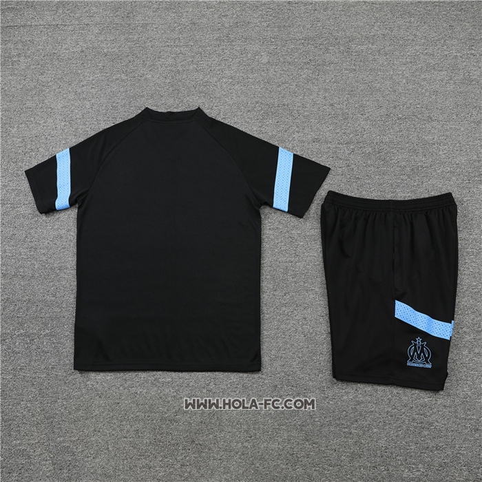Chandal del Olympique Marsella 2022-2023 Manga Corta Negro - Pantalon Corto